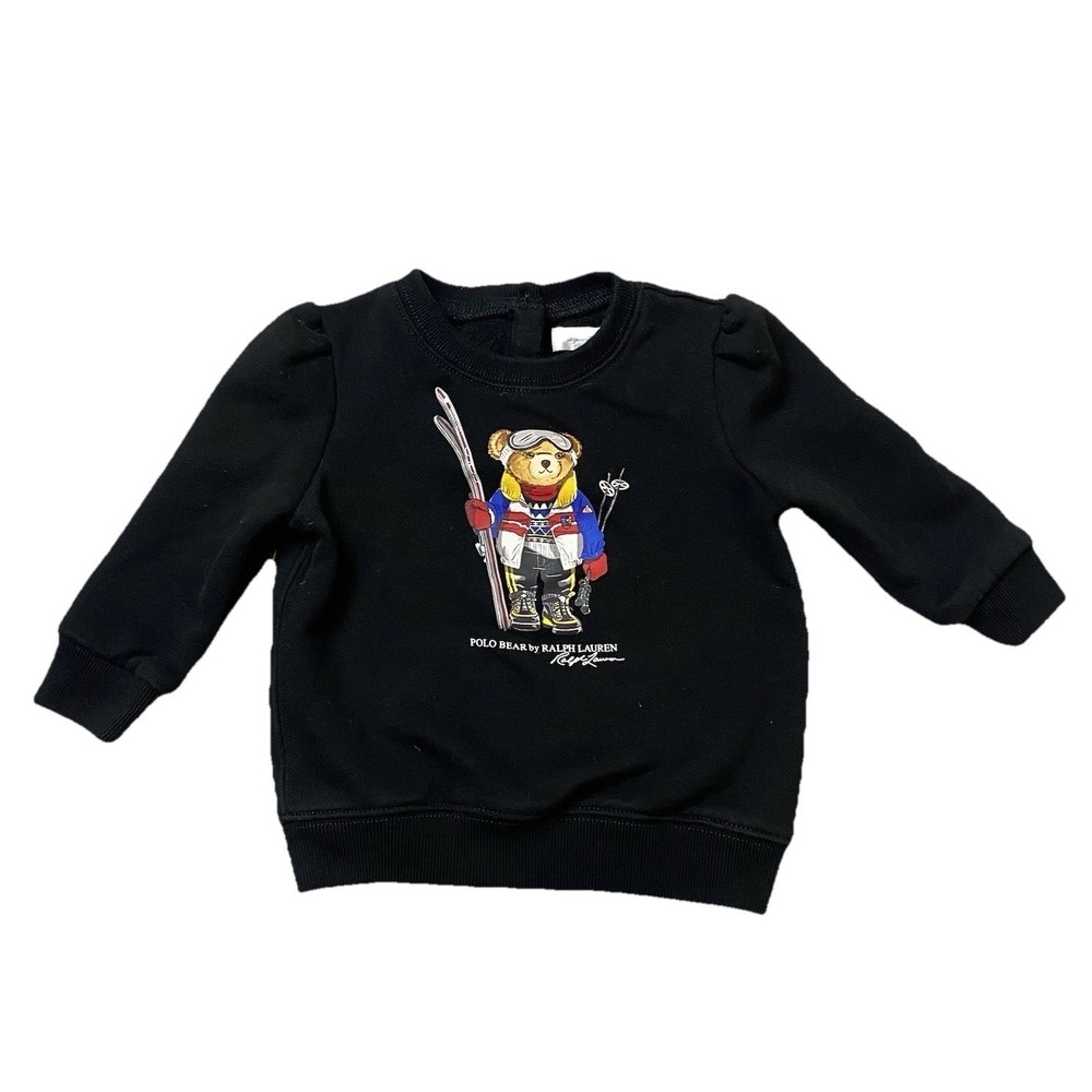 Polo By Ralph Lauren Skiing Polo Bear Sweatshirt Size 12 Months Black